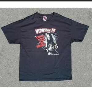 Vtg 2000s Wednesday 13 Horror Rock Band T-Shirt XL Murderdolls Goth Punk Black
